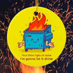 Dit kleine licht: Dumpster Fire Keramisch Ornament