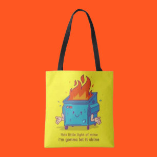 Dit Kleine Licht: Tote Bag met Vuilcontainerbrand