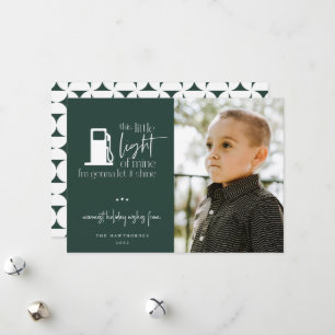 Dit kleine licht van de mijngas Humor foto Feestdagenkaart