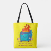 Dit kleine lichtje: Dumpster Fire Canvas tas (Achterkant)