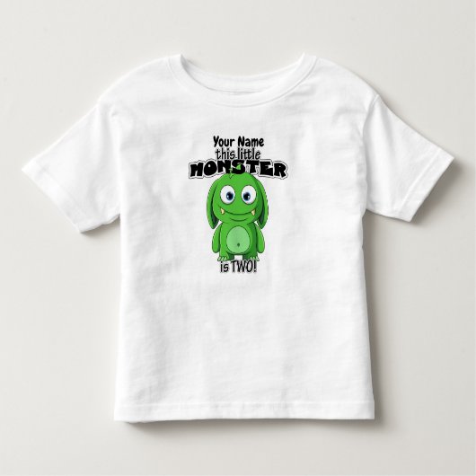 Dit kleine monster is twee! kinder shirts (Voorkant)