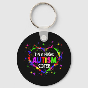 Dit kleurrijke autisme hart gemaakt met puzzelstuk sleutelhanger