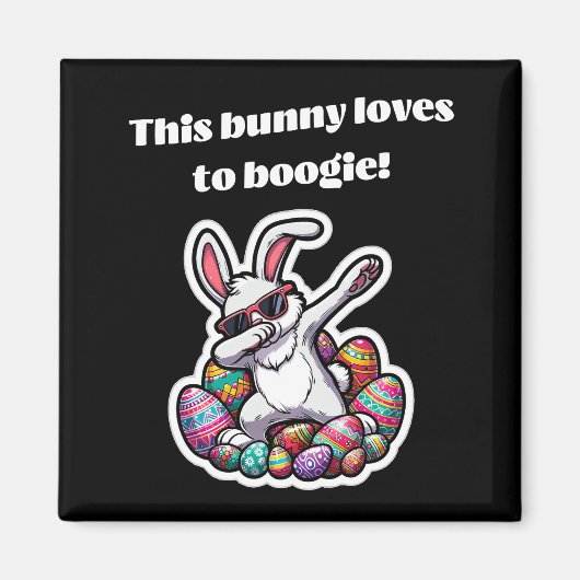 Dit konijn houdt van boogie! magneet (Voorkant)