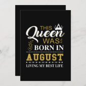 Dit Koningin Is Geboren In Augustus Verjaardagscad Kaart (Voorkant / Achterkant)