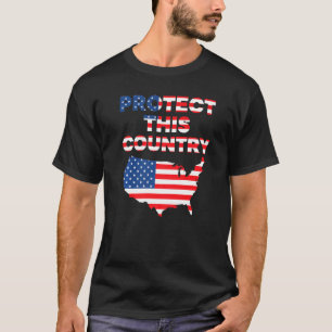 Dit land beschermen Verenigde Staten Amerikaanse v T-shirt