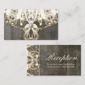 Dit land Kant en Hout Rustieke Receptie Kaart (Voorkant / Achterkant)