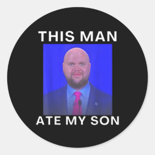 Dit Man at mijn zoontje Funny Meme Ironic Gekke Un Ronde Sticker