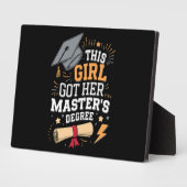 Dit meisje behaalde haar master Afstuderen Fotoplaat (Zijkant)