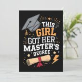 Dit meisje behaalde haar master Afstuderen Kaart (Staand voorkant)