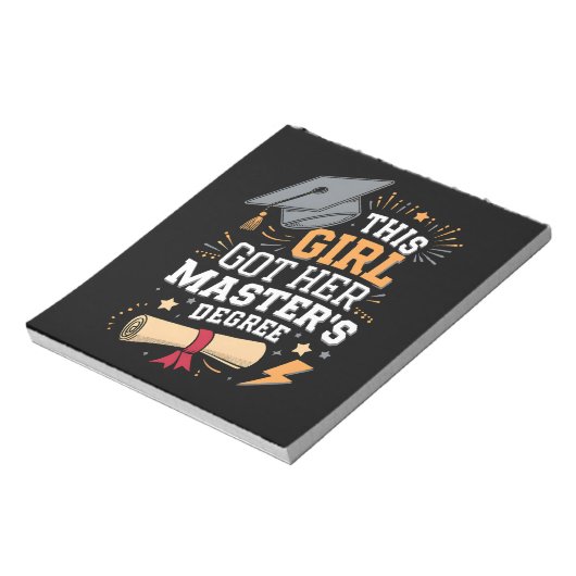 Dit meisje behaalde haar master Afstuderen Notitieblok (Gedraaid)