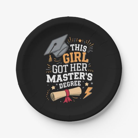 Dit meisje behaalde haar masterdiploma afstuderen papieren bordje (Voorkant)