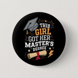 Dit meisje behaalde haar masterdiploma afstuderen ronde button 5,7 cm