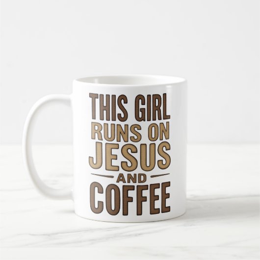 Dit meisje draait op Jesus en Coffee Christelijk T Koffiemok (Links)