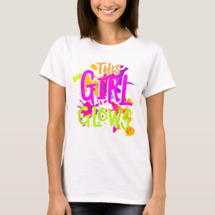 Dit meisje gloeit kostuum 80s gloed Halloween Part T-shirt