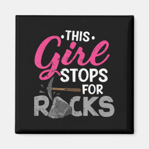 Dit meisje houdt op met Rocks Rock Collector Geode Magneet