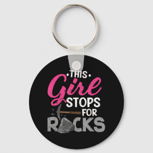 Dit meisje houdt op met Rocks Rock Collector Geode Sleutelhanger