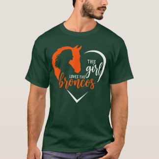 Dit meisje houdt van Broncos Schattig citaat cadea T-shirt