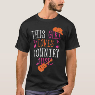 Dit meisje houdt van country muziek western hoed m t-shirt