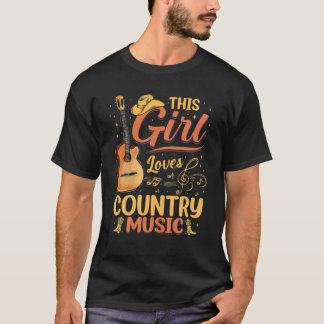 Dit meisje houdt van de muziek van het land t-shirt