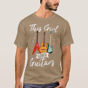 Dit meisje houdt van gitaren Funny Guitar Player G T-shirt
