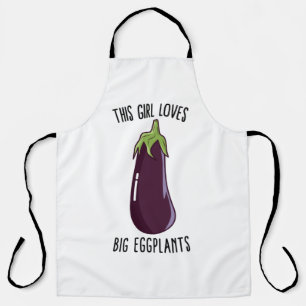 Dit meisje houdt van grote eierplanten schort