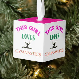 Dit meisje houdt van Gymnastiek Gymnast Quote Kubus Ornament