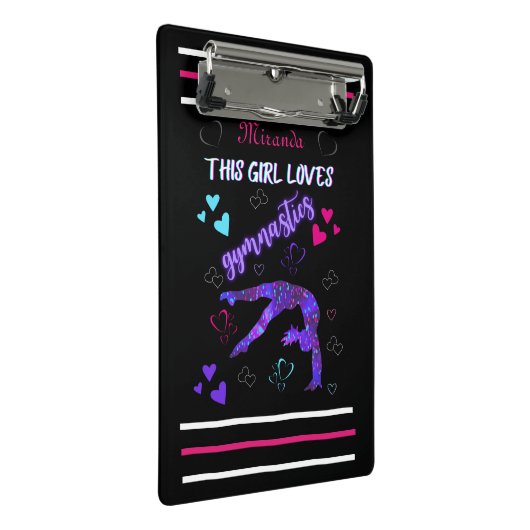 Dit meisje houdt van gymnastiek mini klembord (Schuin)