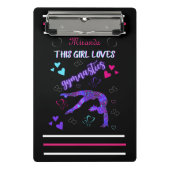 Dit meisje houdt van gymnastiek mini klembord (Voorkant)