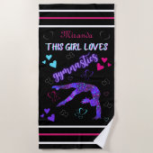 Dit meisje houdt van gymnastiek strandlaken (Voorkant)