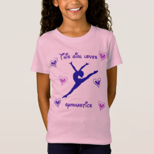 Dit meisje houdt van gymnastiek t-shirt