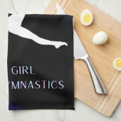 Dit meisje houdt van Gymnastiek zwart, blauw, wit Theedoek (Quarter Fold)