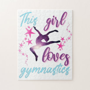 Dit meisje houdt van gymnastiekkraan legpuzzel