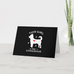 Dit meisje houdt van haar chihuahua grappige puppy bedankkaart