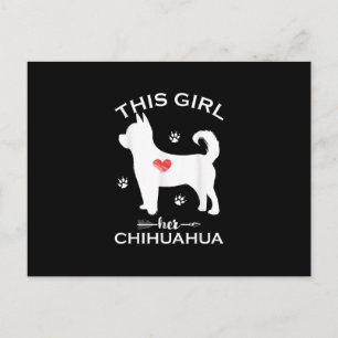 Dit meisje houdt van haar chihuahua grappige puppy briefkaart