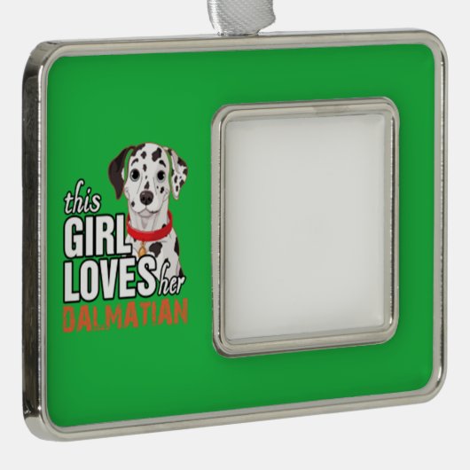 Dit meisje houdt van haar Dalmatiaan Verzilverd Kader Ornament (Rechts)