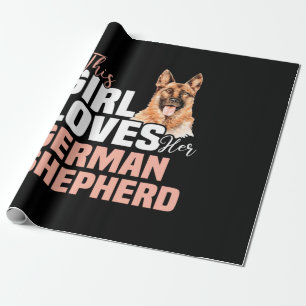 Dit meisje houdt van haar Duitse herder Cadeaupapier