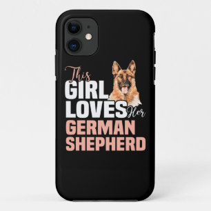 Dit meisje houdt van haar Duitse herder iPhone 11 Hoesje