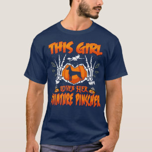 Dit meisje houdt van haar miniatuur Pinscher Dog H T-shirt