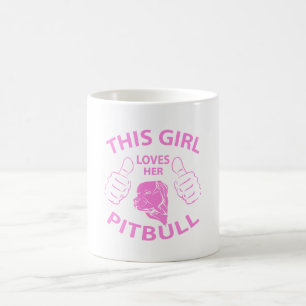 "Dit meisje houdt van haar pitbull" roze Koffiemok