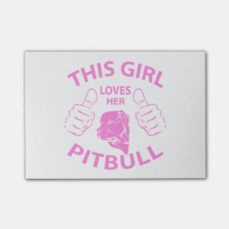 "Dit meisje houdt van haar pitbull" roze Post-it® Notes