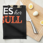 dit meisje houdt van haar pitbull theedoek (Quarter Fold)