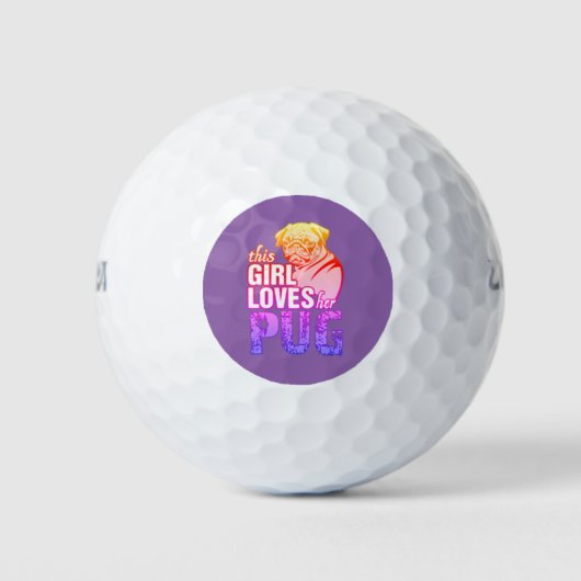Dit meisje houdt van haar pug golfballen (Voorkant)