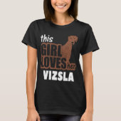 Dit meisje houdt van haar Vizsla Hondenliefhebber  T-shirt (Voorkant)