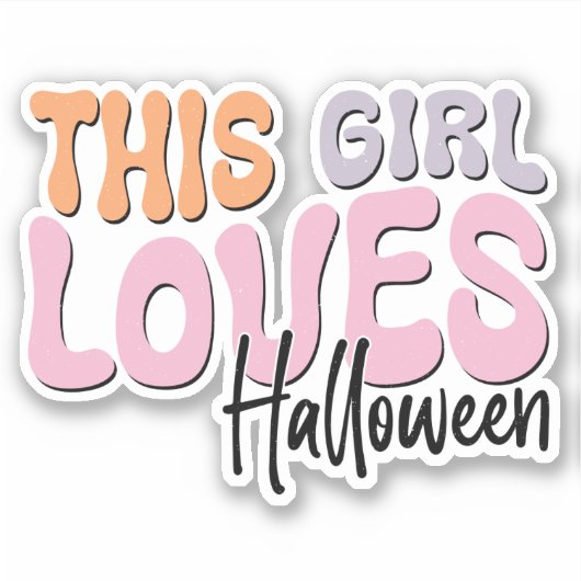 Dit meisje houdt van Halloween Sticker (Voorkant)