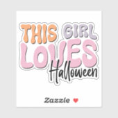 Dit meisje houdt van Halloween Sticker (Vel)