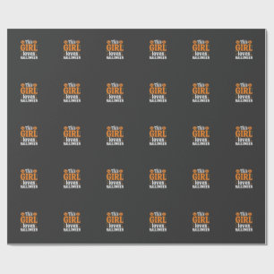 Dit meisje houdt van Halloween-typografie SVG-ontw Cadeaupapier
