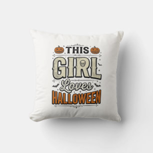 Dit meisje houdt van Halloween Vintage Shirt Desig Kussen