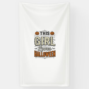 Dit meisje houdt van Halloween Vintage Shirt Desig Spandoek