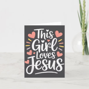 Dit Meisje Houdt Van Jezus Cadeau Voor Christelijk Kaart