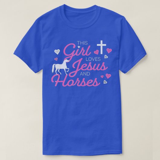 Dit meisje houdt van Jezus en paarden T-shirt (Design voorkant)